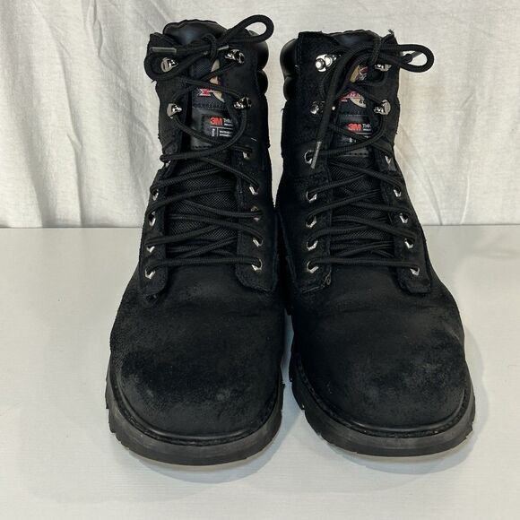 Brahma Steel Toe Black Leather 200gm Thinsulate Work Boots Men’s Size 10.5 W